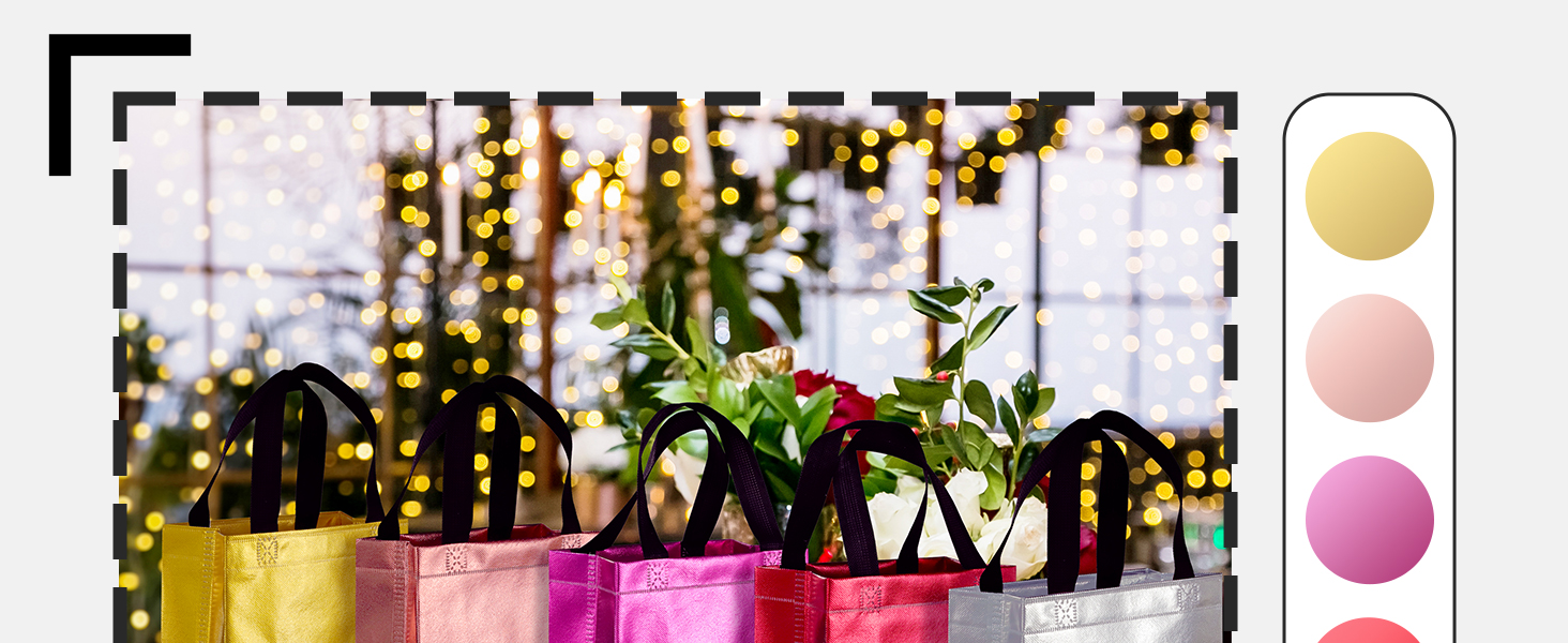 BLEWINDZ 100Pcs Medium Gift Bags Bulk 10.2" Reusable Gift Bags Tote Bags with