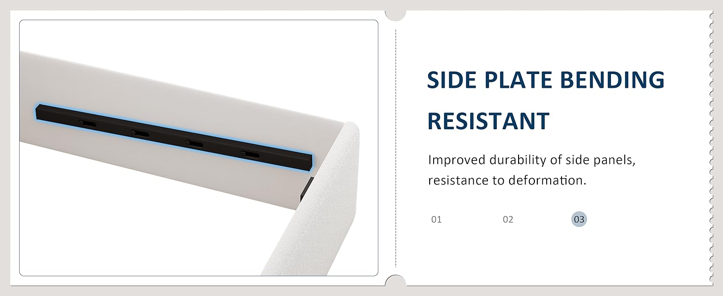 upholstered bed frame side anti-bending panel