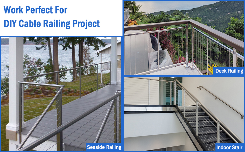 Future Way 1/8" 316 Stainless Steel Cable with Cutter, 400FT Multi