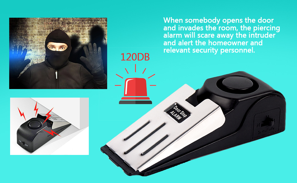 Upgraded Portable Door Lock & Door Stop Alarm, Dual Protection Security