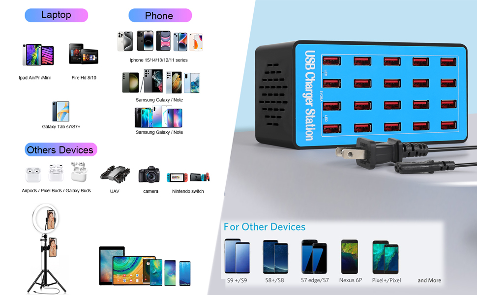 20口蓝色充电器