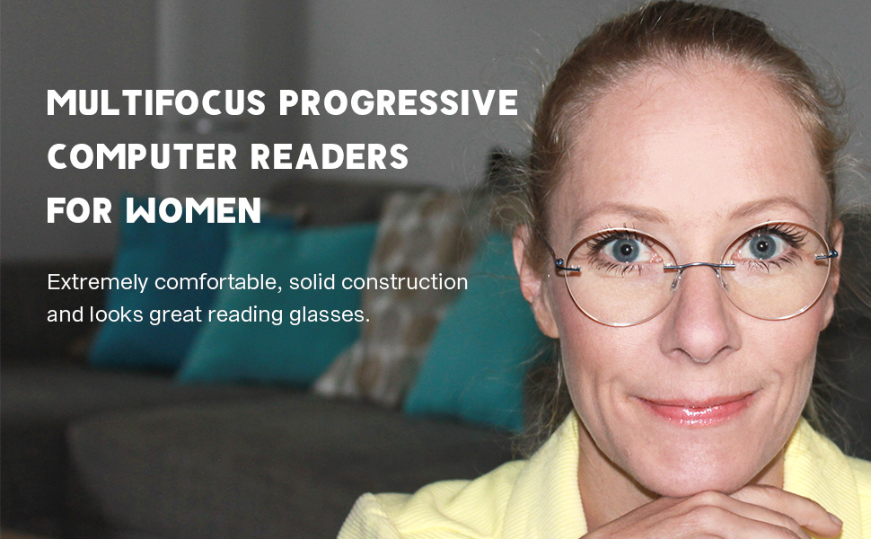 Eyekepper Multifocus Progressive Computer Readers Women - Noline Trifocal Reading Glasses