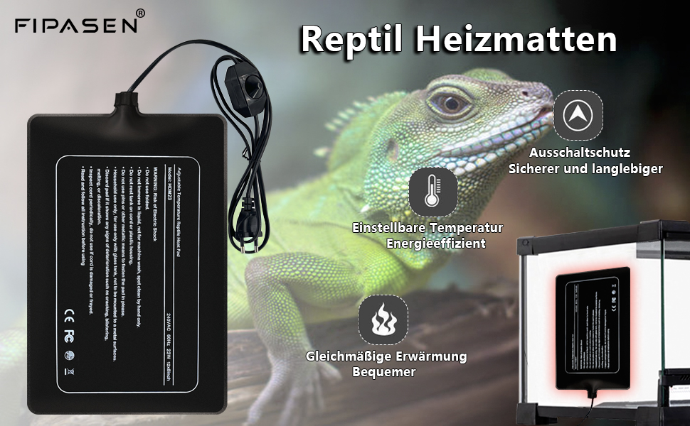 Die Eidechse ist ein Reptil, mit dem die Temperatur des Monitors gesteuert werden kann.