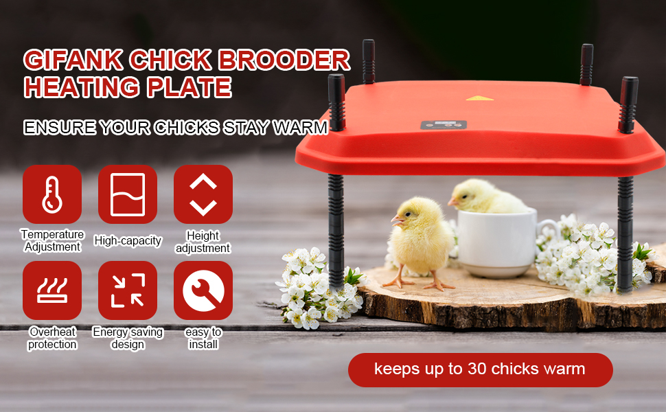 GIFANK Chicken Brooder Heating Plate for Chicks and