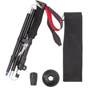 Lightweight Collapsible Aluminum Trekking Poles for Hiking - Portable with Storage Bag 