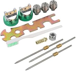 HVLP Gravity Feed Air Spray Gun with 3 Nozzles 1.4mm 1.7mm 2.0mm