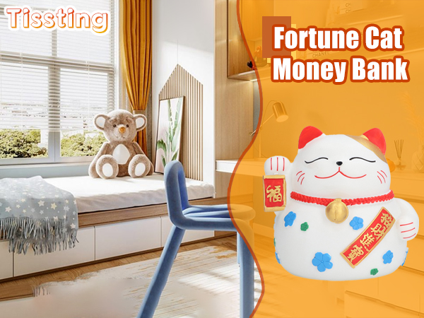 Amazon.com : Lucky Cat Piggy Bank, 6.9in Tall Japanese Lucky