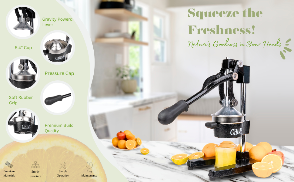 Buy Ghime Hand Press Juicer Heavy Duty Stainless Steel Citrus Manual