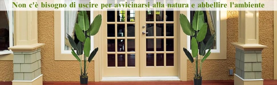 COSTWAY Palma Tropicale Artificiale In Vaso, Tronco Resistente Foglie Realistiche, Da Interno Ed Esterno, Pianta Artificiale 160cm 11 1