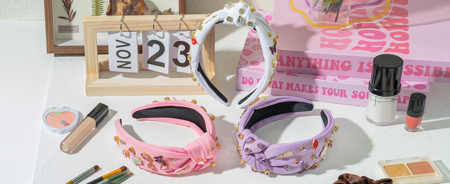 PANTIDE Music Jeweled Knotted Headband