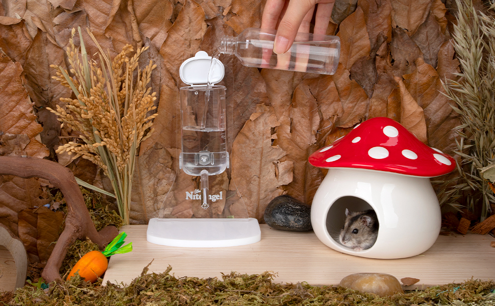 Niteangel 80ml Hamster Water Bottle with Stand No Drip Gerbil Water Feeder