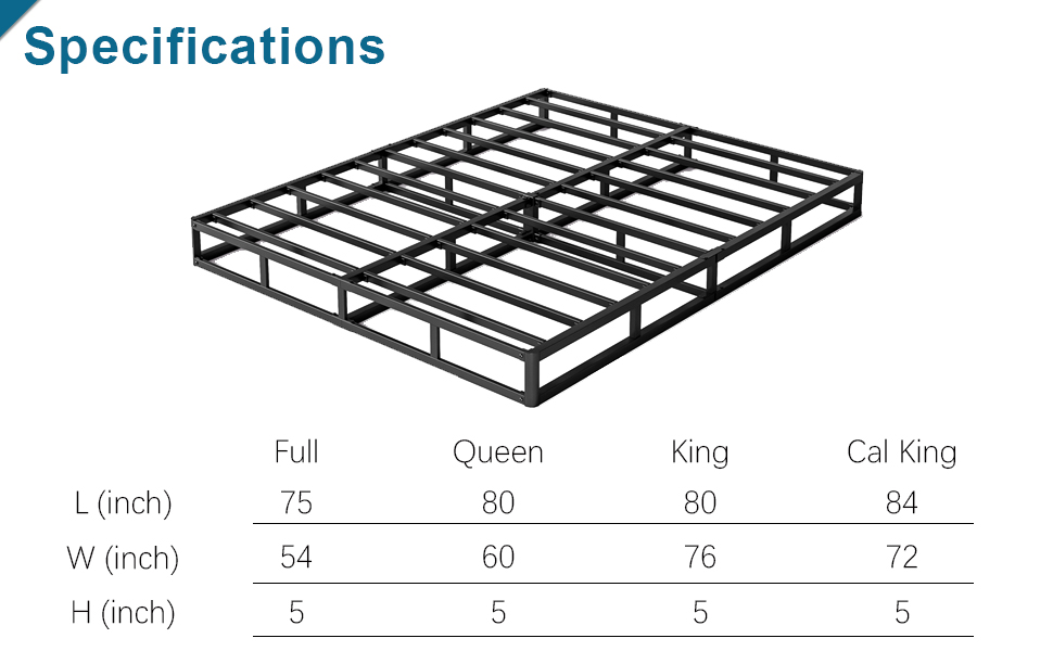 Gdduck King Box Spring, 5 Inch Metal Box Spring King Size