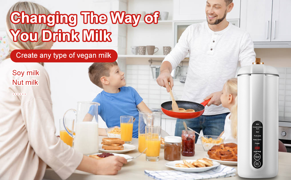 110V Mini Soy Milk Maker Portable, 6 in 1 FilterFree