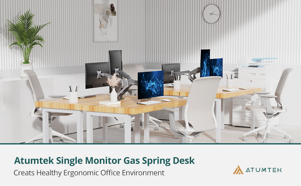 ATUMTEK Monitorhalterung 1 Monitor, Höhenverstellbar Gasdruckfeder Arm