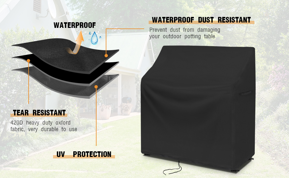 Guisong Potting Bench Cover, Waterproof Cover for Yaheetech Outdoor Potting Bench