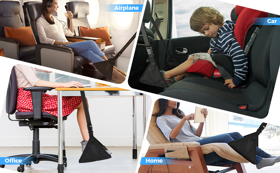 Works anywhere – planes, desks, cars! Just hook onto trays/edges for instant comfort.