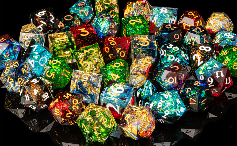 KRAMLON D&D Resin Dice for Role Playing Game DoubleColor