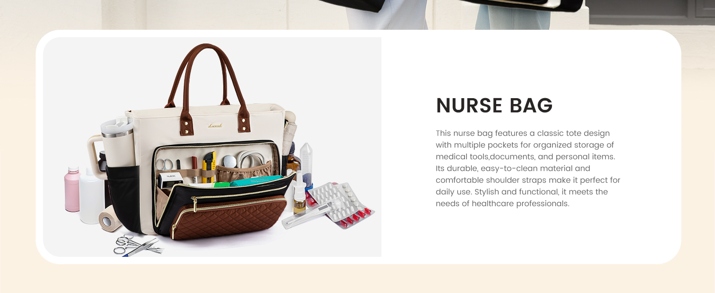 LOVEVOOK Teacher Laptop Tote Bag for Women Nurse Work With Large Cup Holder Computer Purses