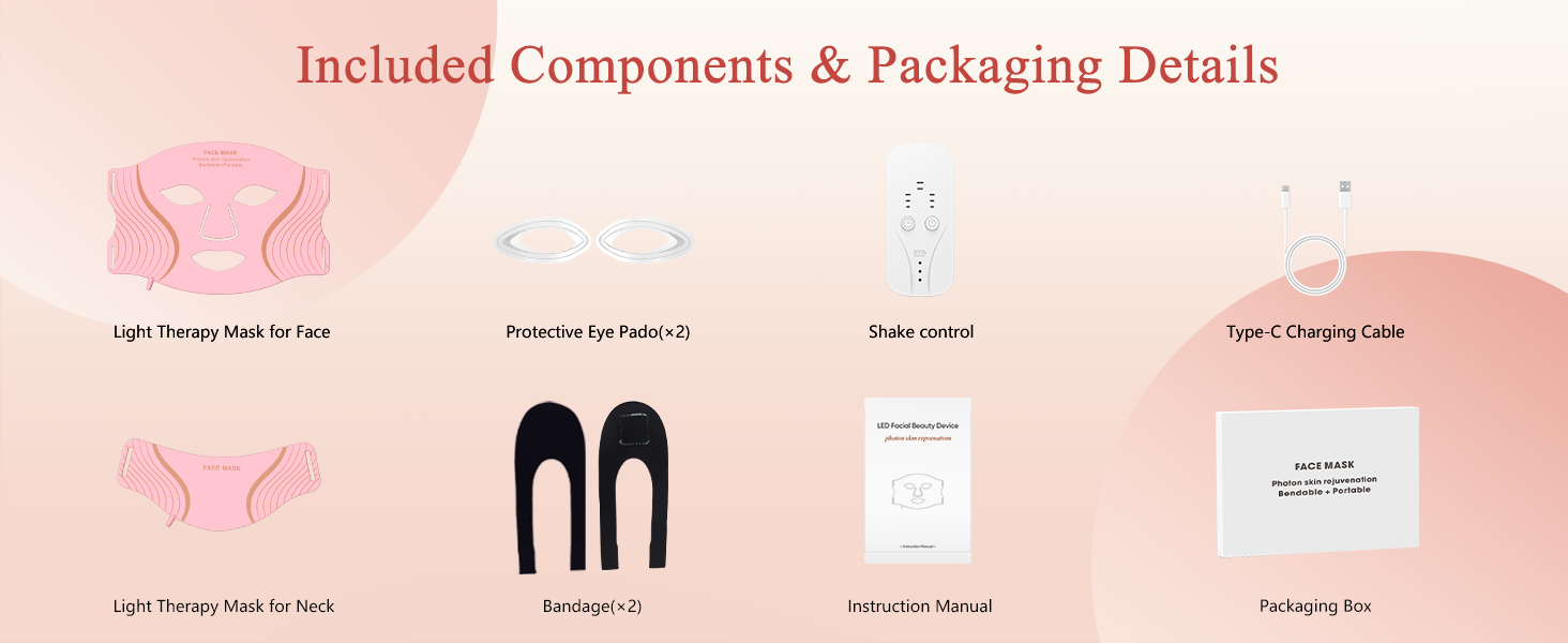 soft silicone mask fits face and neck comfortably, lightweight and skin friendly