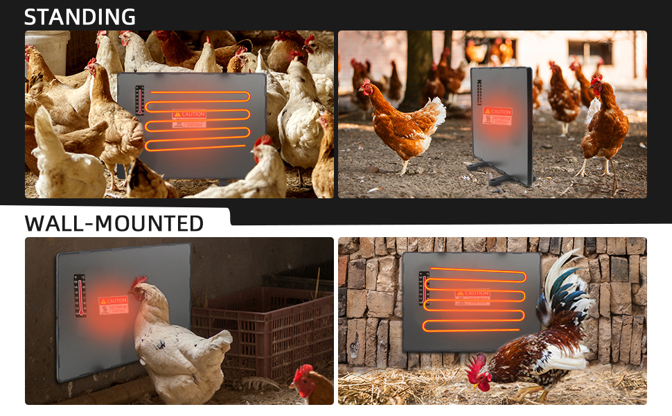 MQFORU Chicken Coop Heater, 140 Watts Radiant Heat Chicken