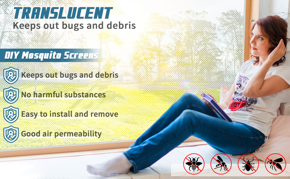 ATPWONZ Fly Screens for Windows,5 Pack Window Nets to Keep Bugs Out