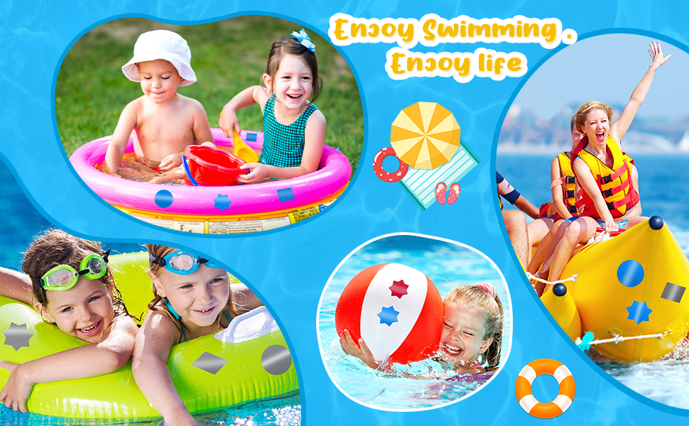 Outus 30 Pieces Pool Vinyl Repair Kit Self Adhesive Vinyl