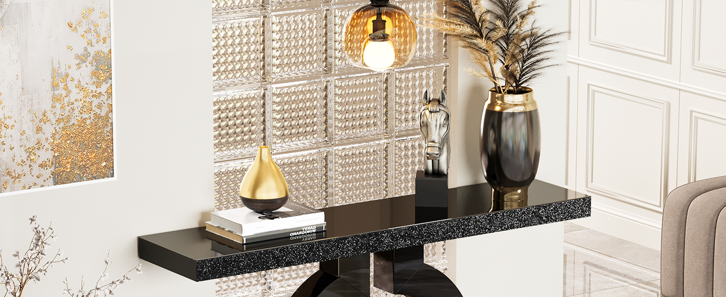 Tribesigns Modern Mirrored Console Table, Glass Sofa Table