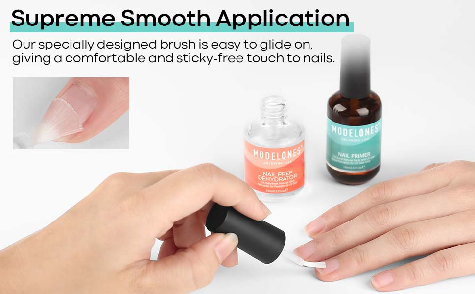 Modelones Nail Primer, Professional Natural Nail Prep Dehydrate & Bond