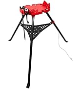 Alwalkee Tripod Pipe Chain Vise Stand, Heavy-Duty 1/8" to 6" Capacity, Portable Foldable Design w...