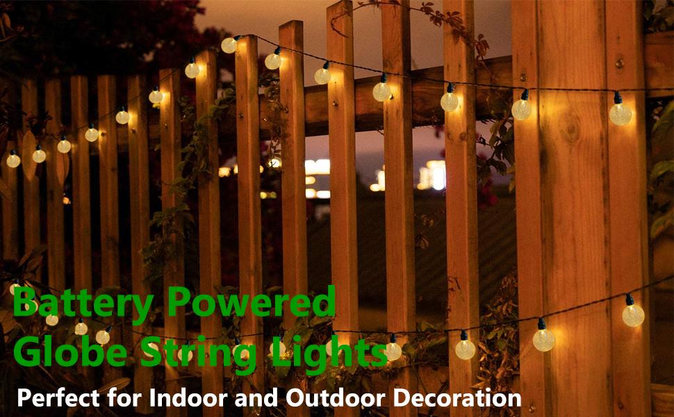 HoliDecor Battery Operated Globe String Lights Outdoor String Lights