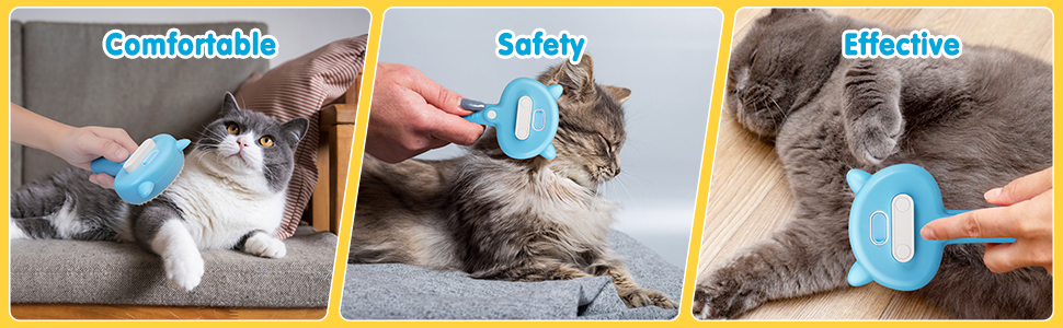 cat brush with one release button