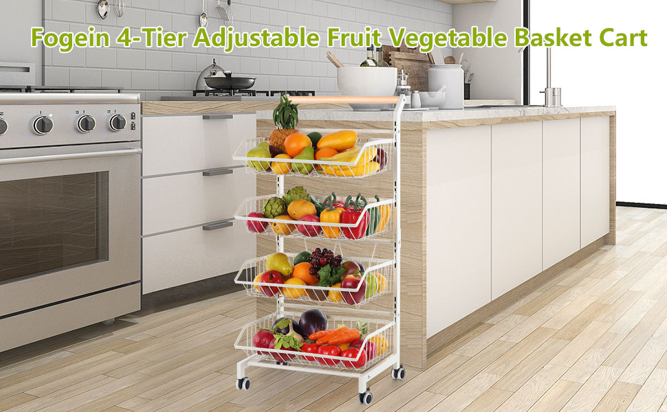 Fruit Basket for Kitchen,Fogein 4 Tier Stackable Fruit and
