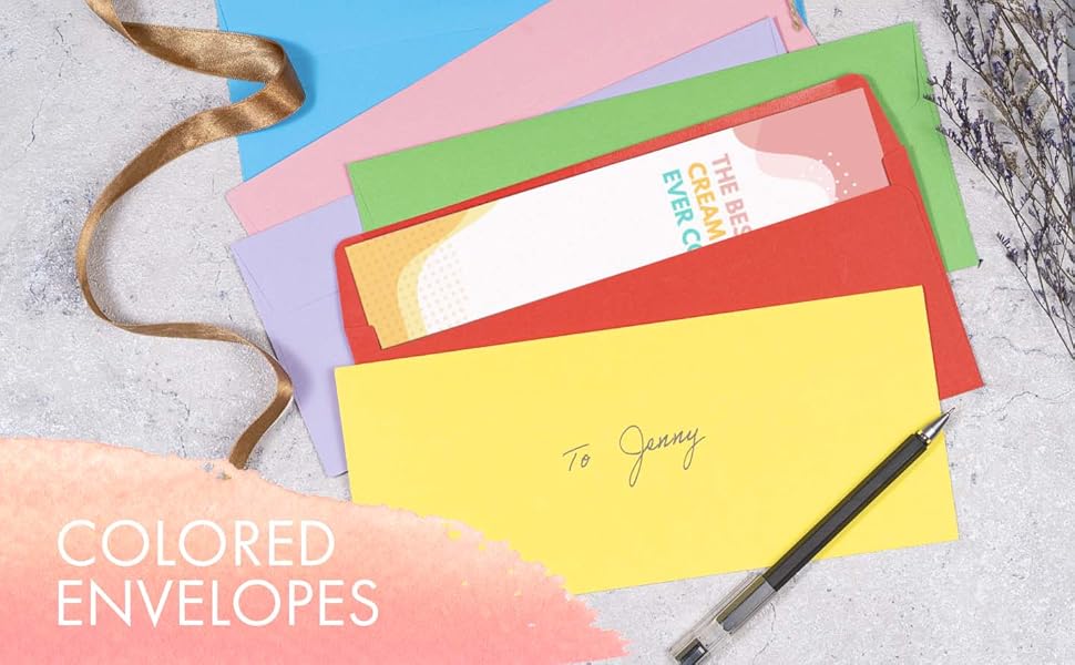 Colored Envelopes Letter Size, 36Pack 10 Business