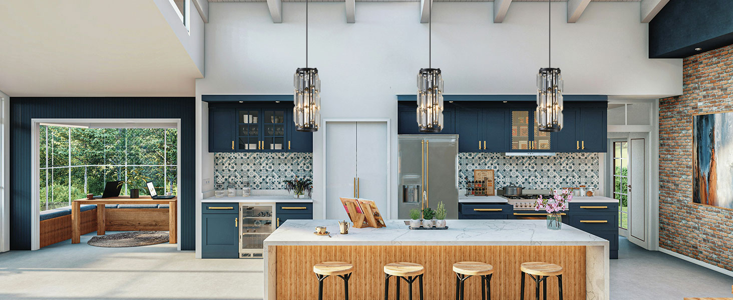 JZCNLYEW Black Pendant Lights Kitchen Island Hanging Lighting Fixture