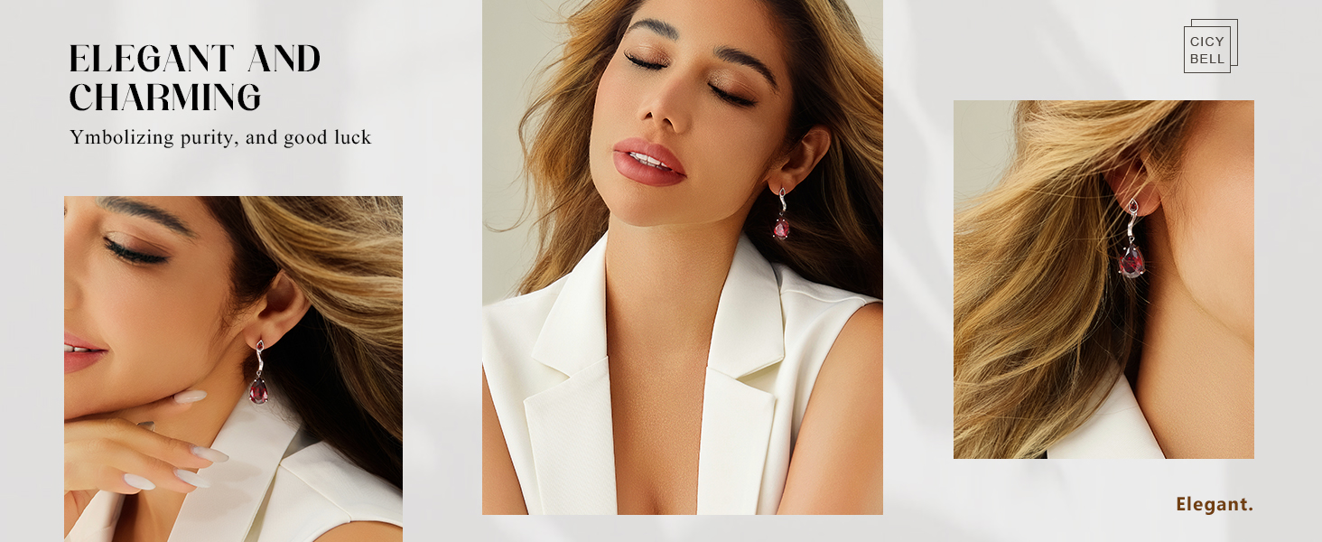 Cicy Bell Womens Platinum Plated Brass Earrings