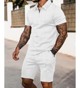 JoZorro Mens Polo Shirts and Shorts Set Tracksuit Fashion Casual Summer 2 Piece Outfits for Men