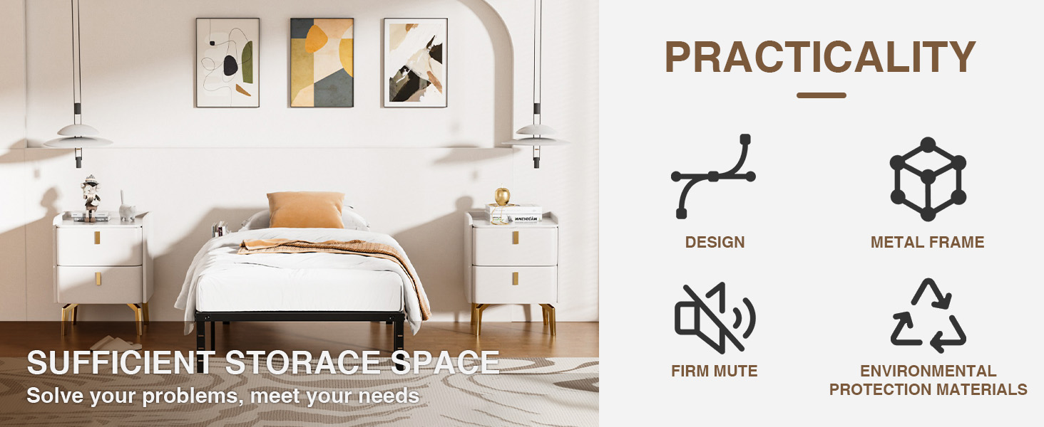 RRG Twin XL Bed Frames, 14 Inch Heavy Duty Metal Platform