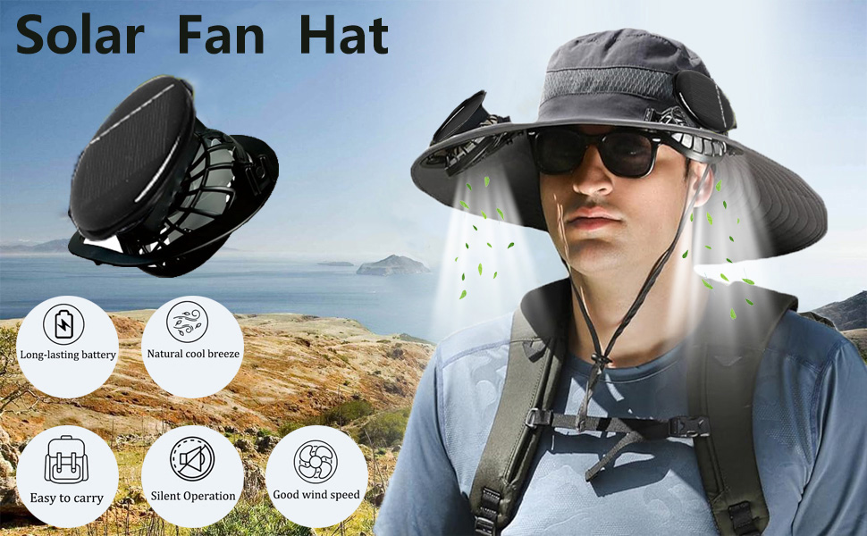 Hat with Fans Solar Power