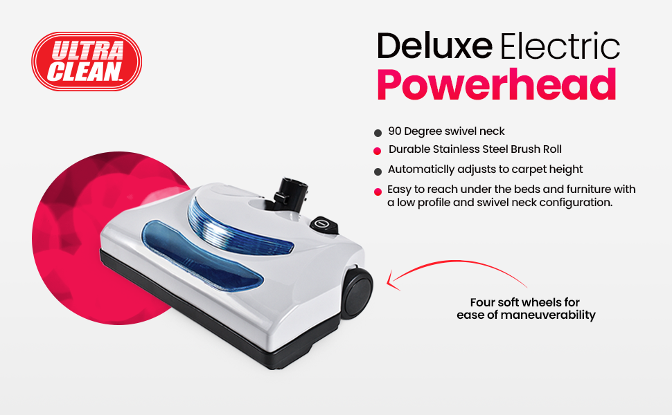 Ultra Clean Central Vacuum kit Electric Powerhead 30 foot hose Cleaning Tools for