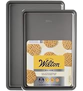 Wilton Silver Non Stick Baking Sheet Set, Medium and Large Cookie Sheets for Baking and Roasting,...