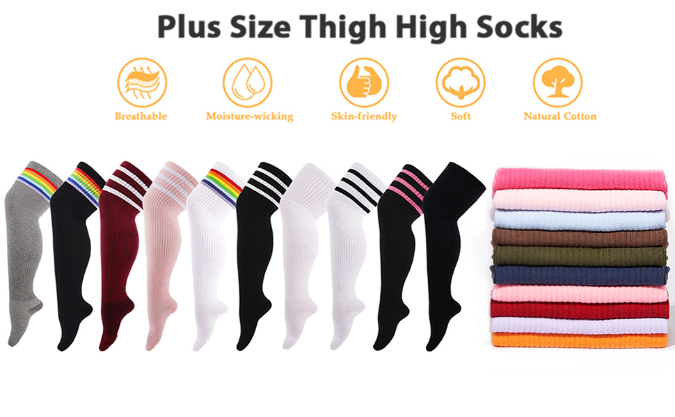 plus size thigh high socks