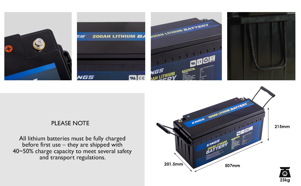 Kings 200Ah Lithium Battery 12V LiFePO4 Prismatic Cell Quality