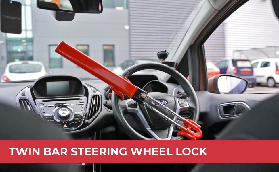 GADLANE Twin Bar Steering Wheel Lock High Visibility Car Lock Anti