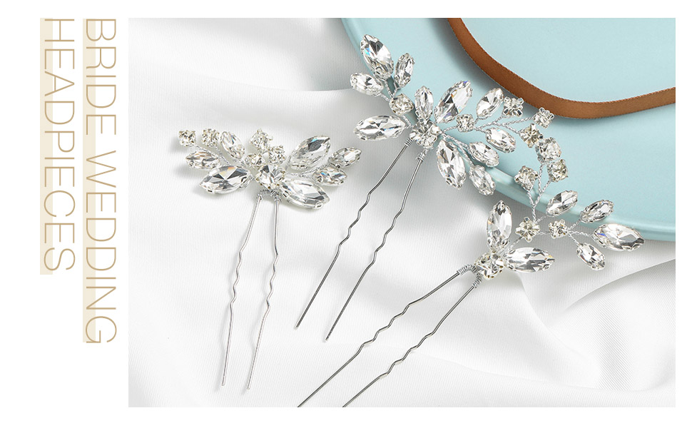 Unicra Bride Wedding Hair Combs Silver Delicate Opal Crystal Headpieces Rhinestone Hair Accessories