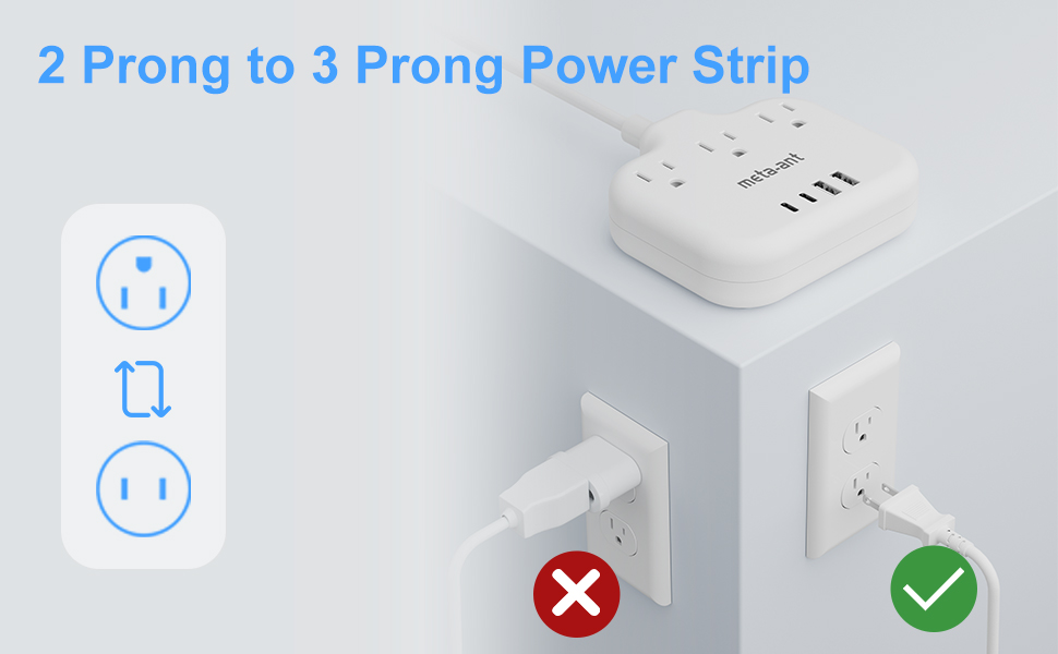 2 prong to 3 prong plug adapter