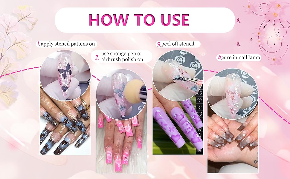 Self-Adhesive Star Heart Butterfly French Tip Nail Decals