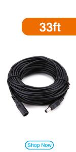 black dc extension cable 