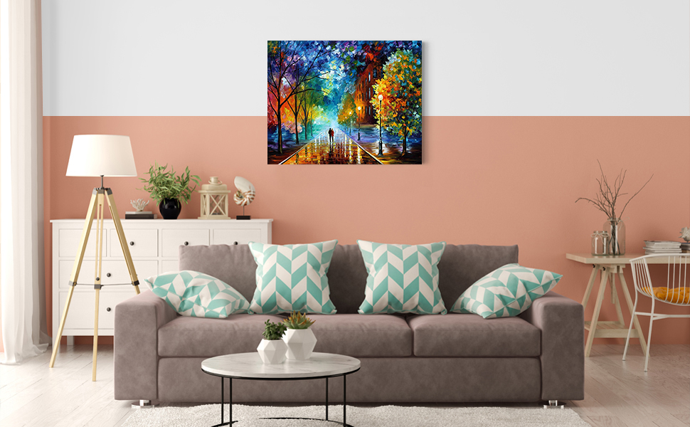 RIHE Wooden Framed Paint by Number Kits DIY Oil Painting with Brushes