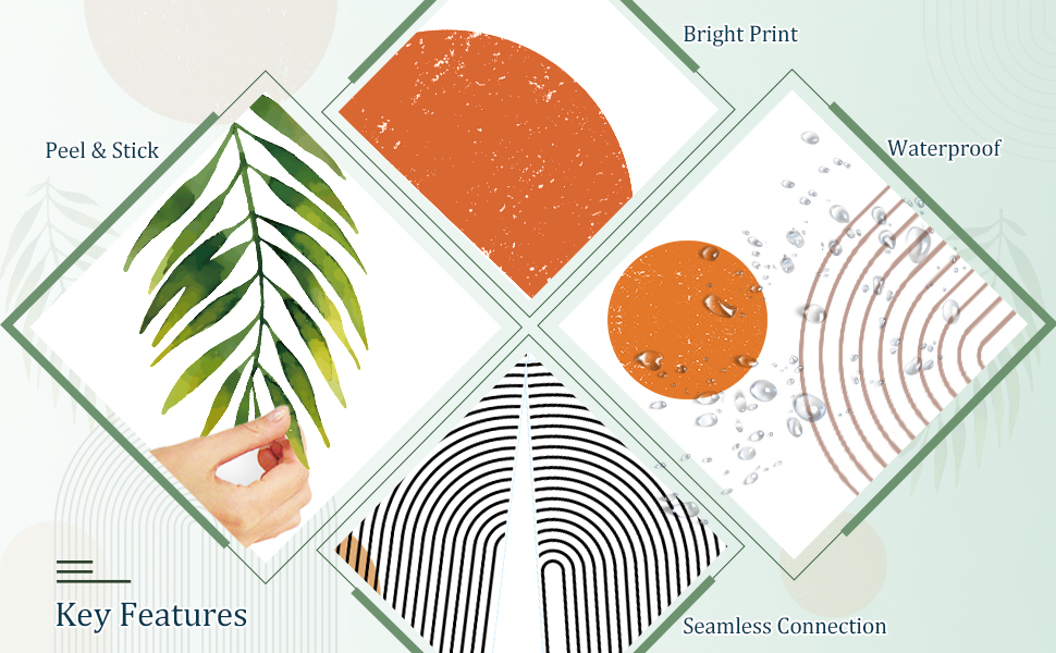 VePret Boho MidCentury Modern Wall Decals Peel and Stick, Large Archs