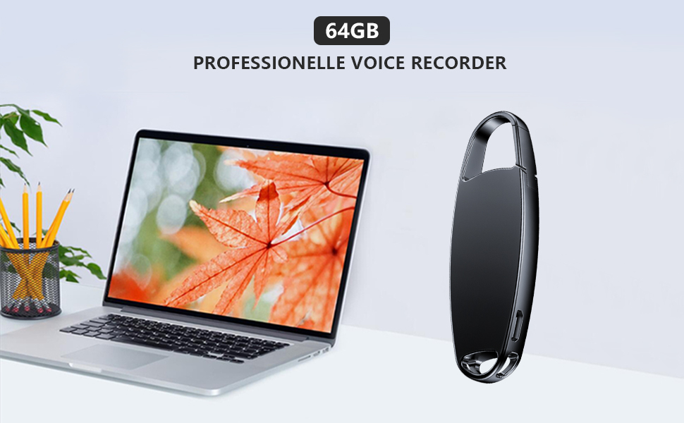 Vandlion 64GB Diktiergerät Digital, Voice Recorder mit Spracherkennung ...